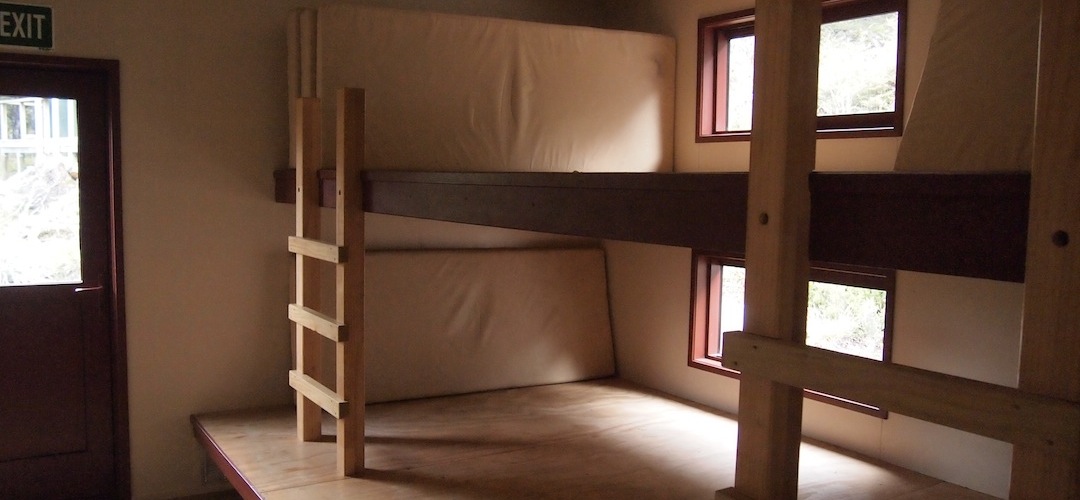 bunks of Upper Travers Hut, Nelson Lakes National Park