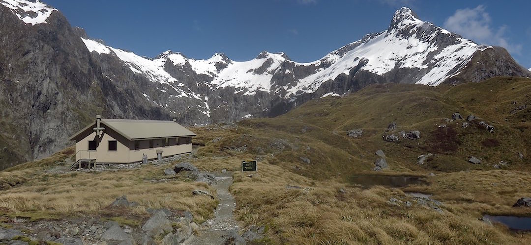That's the pointy Mt Hart at the head of the Clinton River. | Mackinnon Pass Shelter