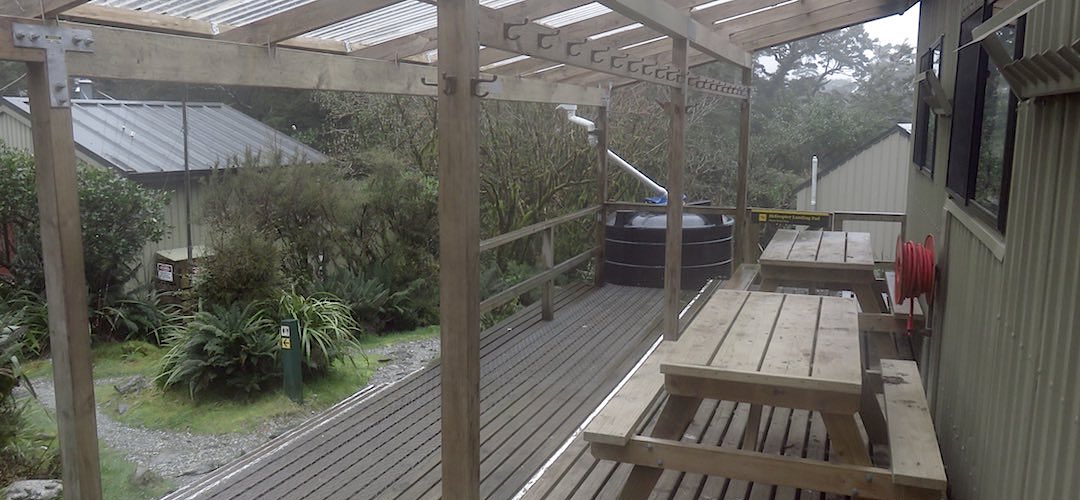 Often there's a kea or two hanging around out here. | Mintaro Hut, Milford Track
