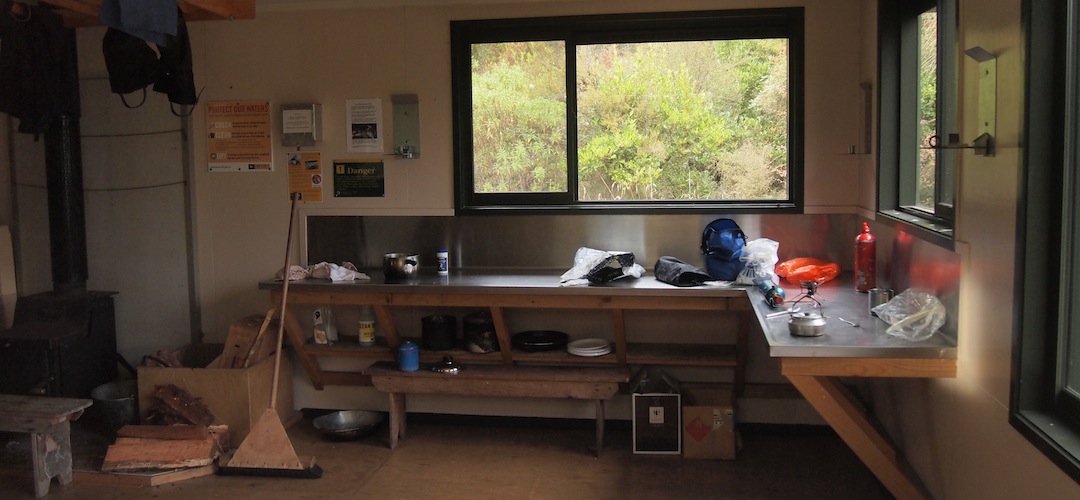 interior Trevor Carter Hut, Kahurangi National Park