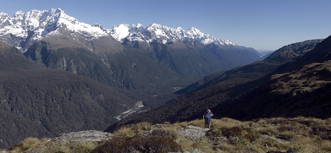 On a good day you get a perfect view of the Darren Range, the Hollyford Valley all the way out to the Tasman Sea at Martins Bay | Routeburn Track