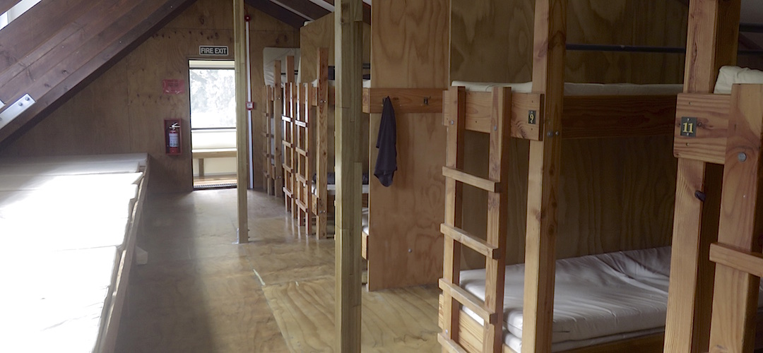 The large upstairs bunkroom with, about 40 mattresses.| Lake Mackenzie Hut, Routeburn Track