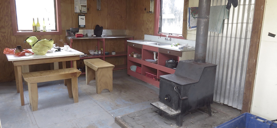 Yup, kitchen, with sink and operational tap, and firebox.  | Big Bay Hut, Pyke - Big Bay Route