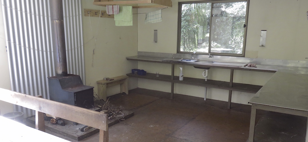 Kitchen area.   | Demon Trail Hut, Hollyford Track