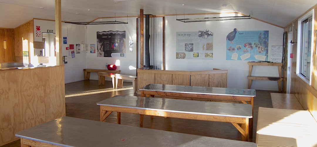 Lots of tables.  | Luxmore Hut, Kepler Track