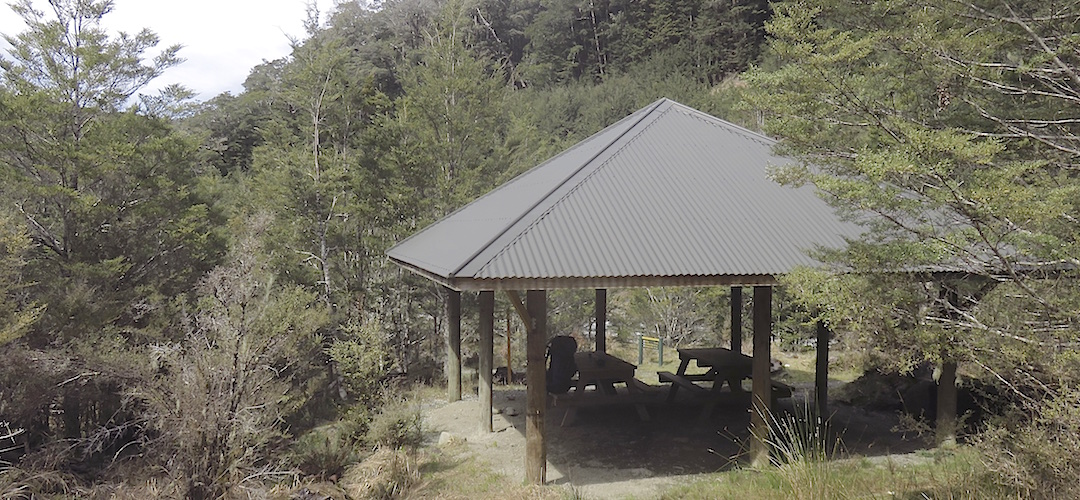 If you are ambling slowly a place for lunch in the wet. | Rocky point shelter, Kepler Track