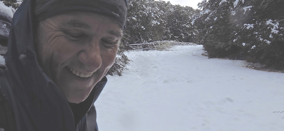 Day 14, plenty of snow up on Binser Saddle, I removed my glasses. |  Arthurs Pass blog