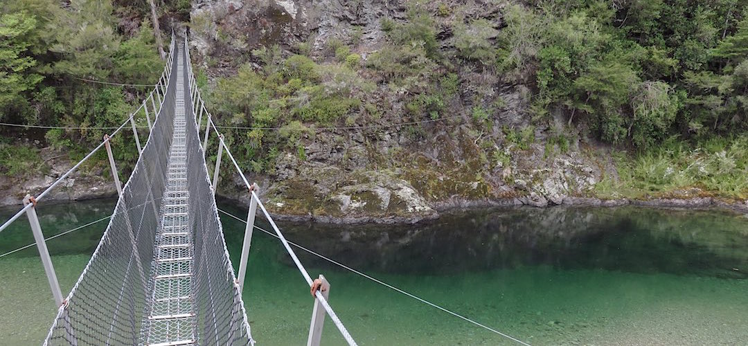 Swingbridge over the Prelorus River at Middy Creek, Mt Richmond Forest Park