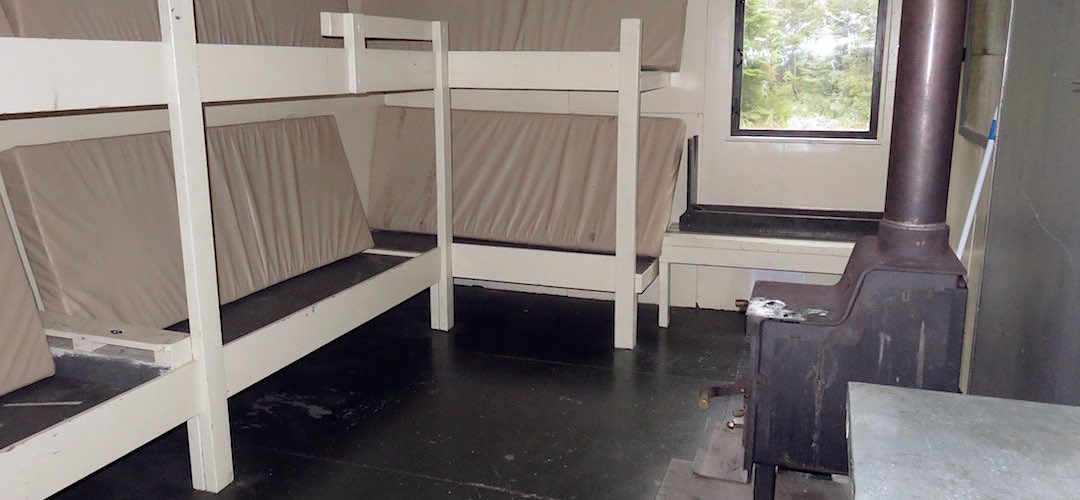 Fairly standard 1970s hut interior | Middy Creek Hut, Mt Richmond Forest Park