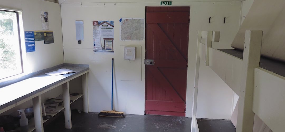 the new white paint job brightens the interior up | Middy Creek Hut, Mt Richmond Forest Park