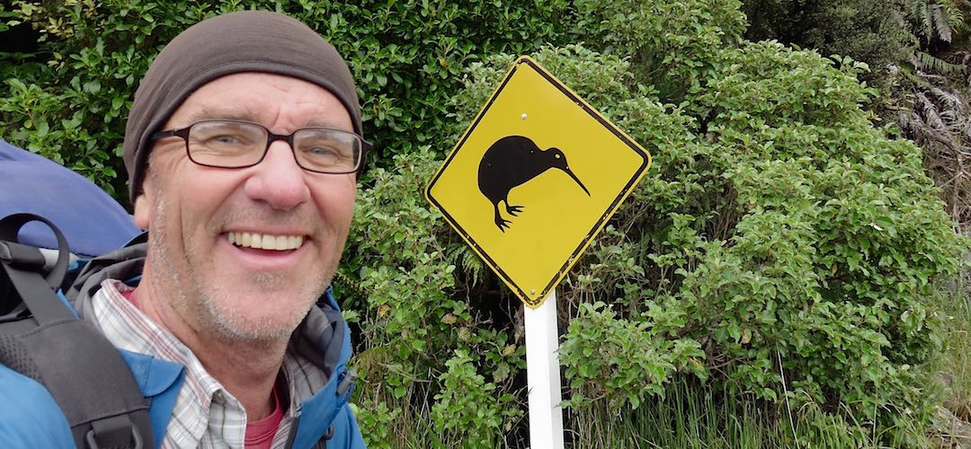 What better way to start a 16 day tramp than with a selfie. | Kaipipi Road, Stewart Island