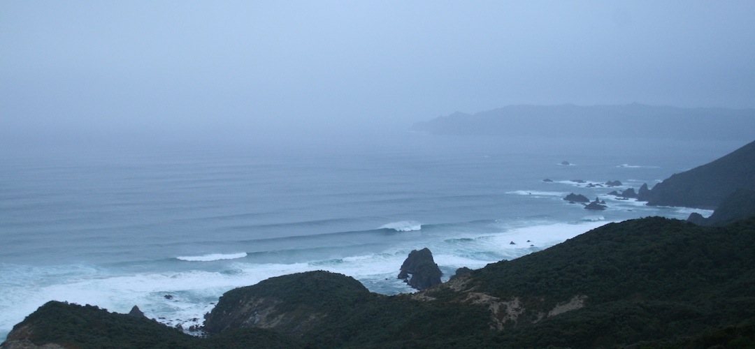 Hellfire Pass looking over to Codfish Island in the late afternoon gloom | Rakiura National Park, Stewart Island