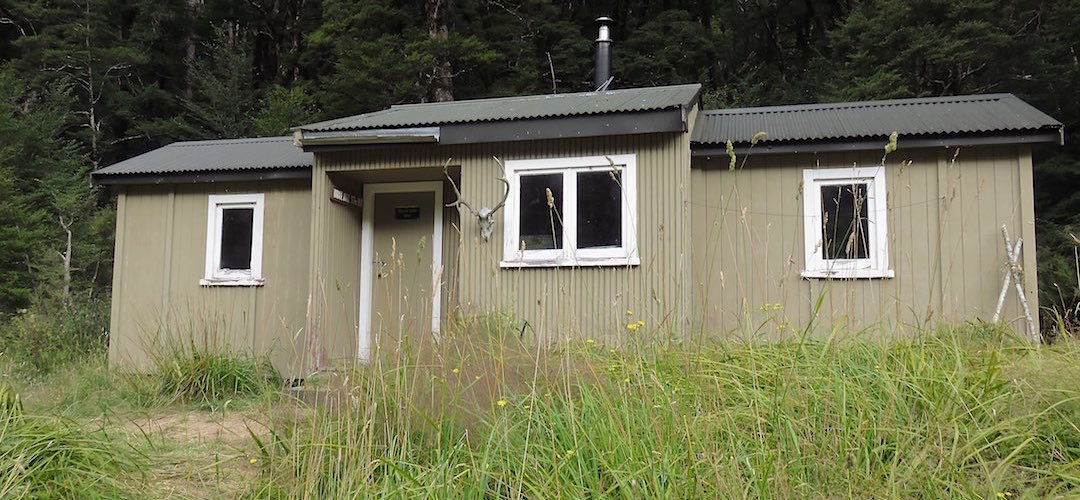newly painted hut | Three Mile Stream Hut, Lake Sumner Forest Park