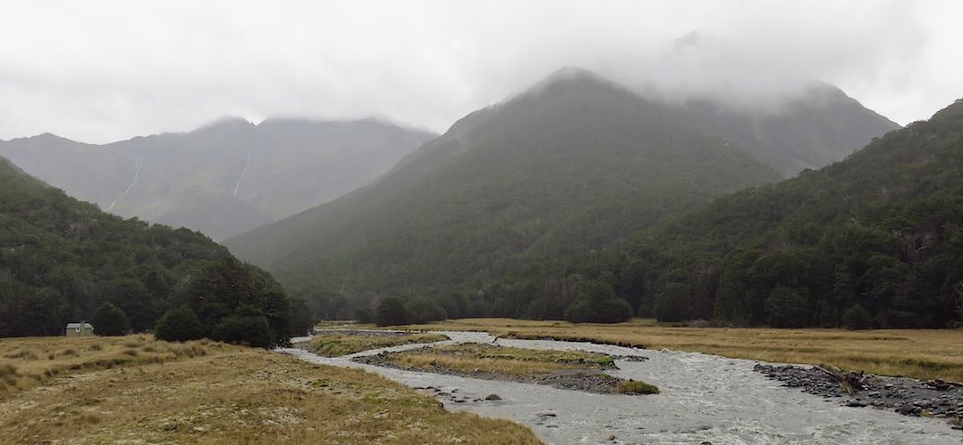 Ultra light-weight tramping  Mt Maling Stream in flood mode