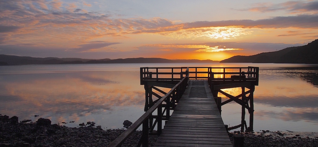 sunrise at Freds Camp, Southern Circuit, Stewart Island/Rakiura