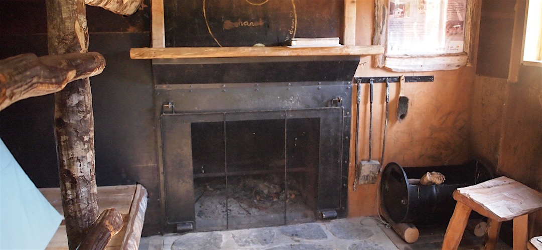  The fireplace grill is intended to stop the hut burning down.  |  Chaffey Hut, Kahurangi National Park