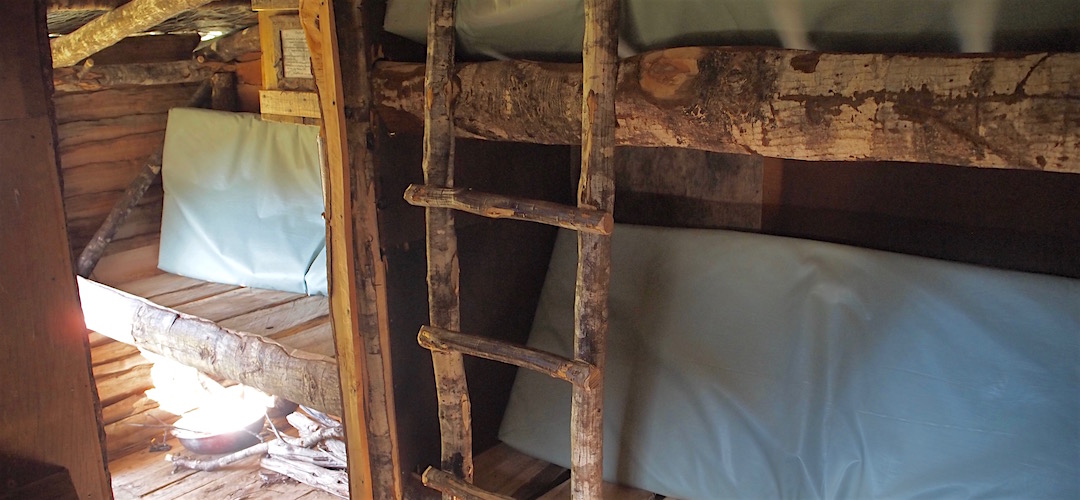 Much of the interior is constructed from local materials.  |  Chaffey Hut, Kahurangi National Park