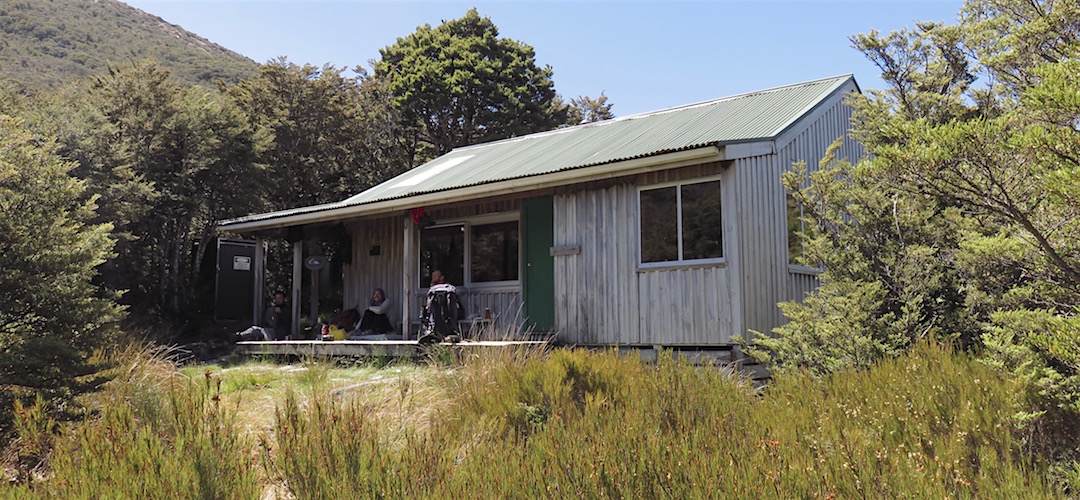 The hut is bigger than it looks from here. |  Fenella Hut, Kahurangi National Park