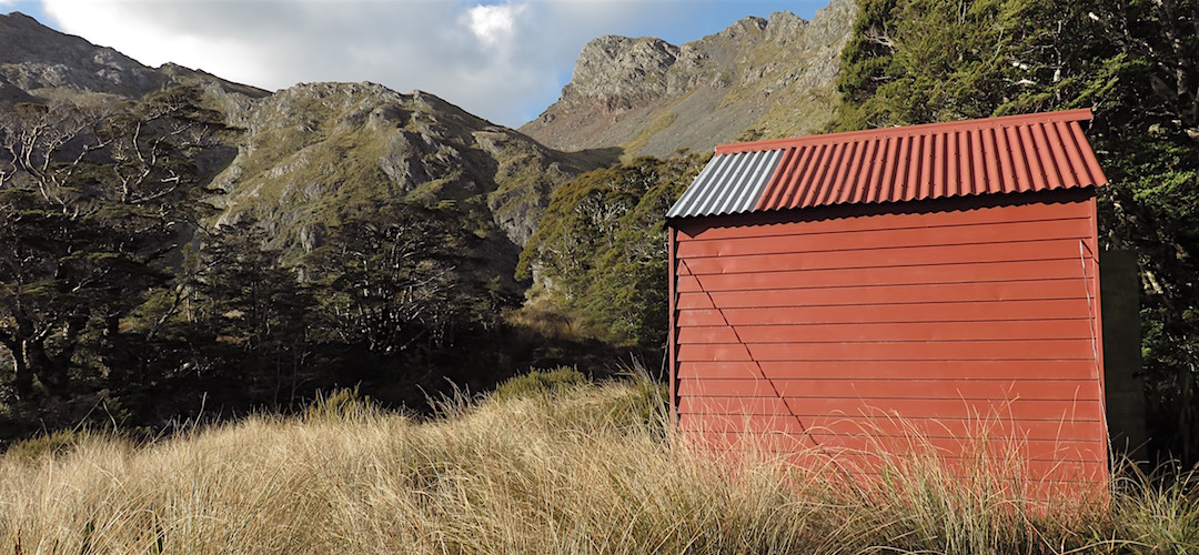 Not many windows in this little shed. |  Lonely Lake Hut, Kahurangi National Park