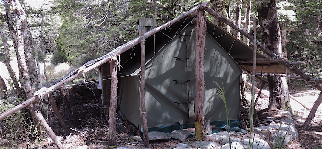 That's the sleeping area in the back tent. | Tent Camp, Kahurangi National Park