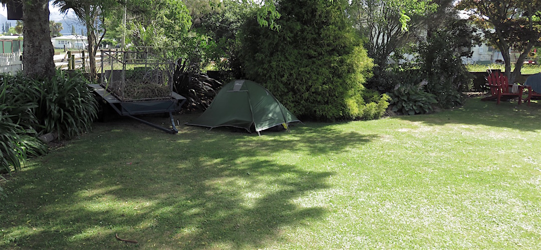 Camping out at the backpackers.  | Takaka