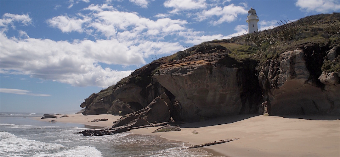 Those cliffs are way bigger than they look. | Kahurangi lighthouse, Kahurangi National Park