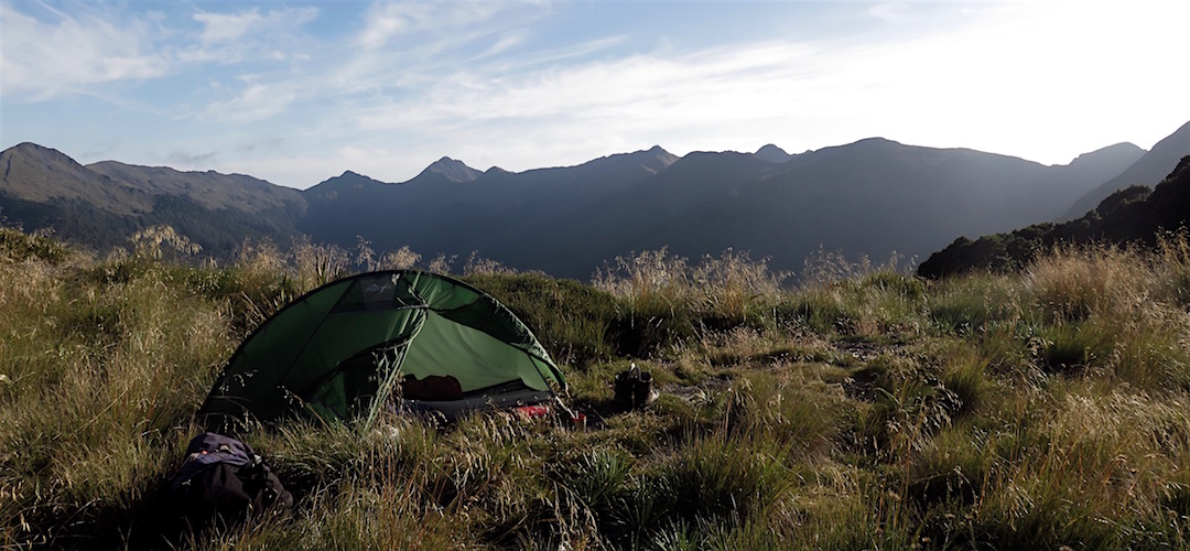 Great place to watch the sunrise. | Matiri Ridge Tarn campsite