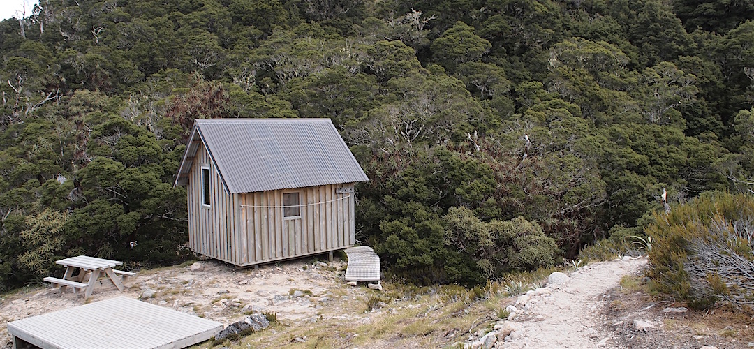 The other is set back somewhat. | Ghost Lake sleepout, Lyell Range/Radiant Range Conservation Area