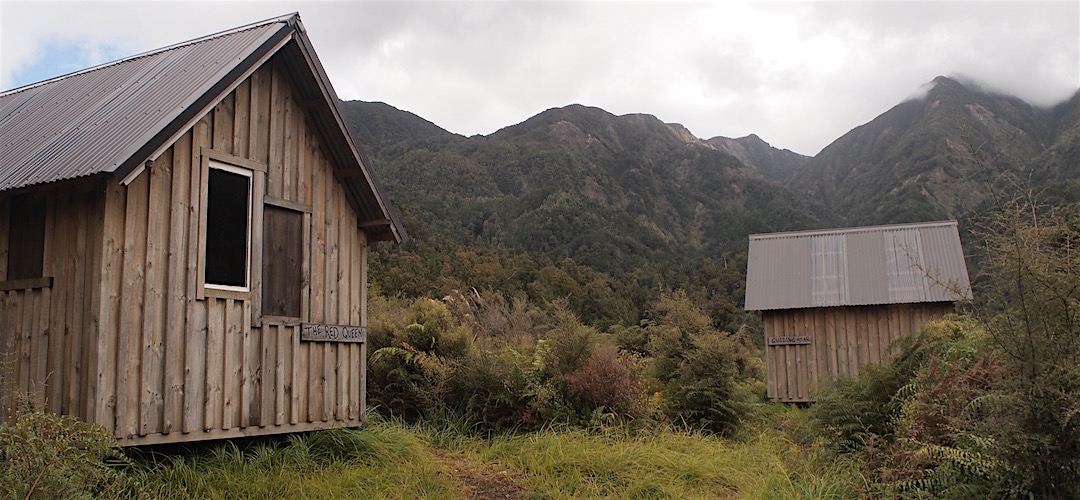 The sleepouts are out the back of the hut.  | Specimen Point sleepouts, Mohikinui Ecological Area