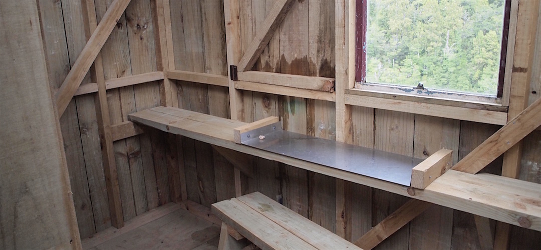 Rough sawn benching . . . what the . . .   | Specimen Point sleepouts, Mohikinui Ecological Area