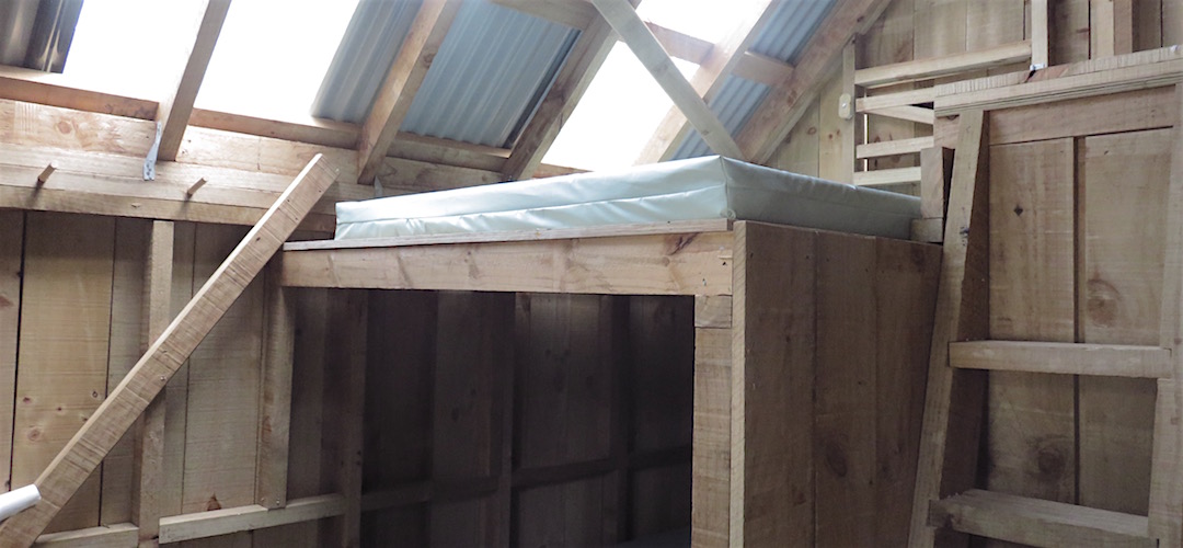 Typical upper bunks in sleepouts. No insulation.   | Stern Valley sleepouts, Lyell Range/Radiant Range Conservation Area