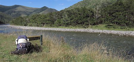 About to cross the Wangapeka River at the base of Chummies Track. | Matiri Ridge route, Kahurangi National Park