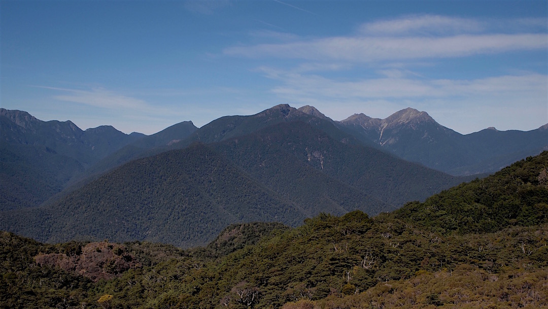 Thatza where I'm going. Mt Richmond on the right, Mt Fell somewhat obscured. | Mt Fell, Easter 2016