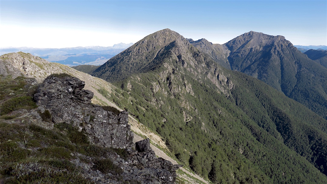 Mt Fell, with Mt Richmond behind. That's the Wairau valley down there. | Mt Fell, Easter 2016 