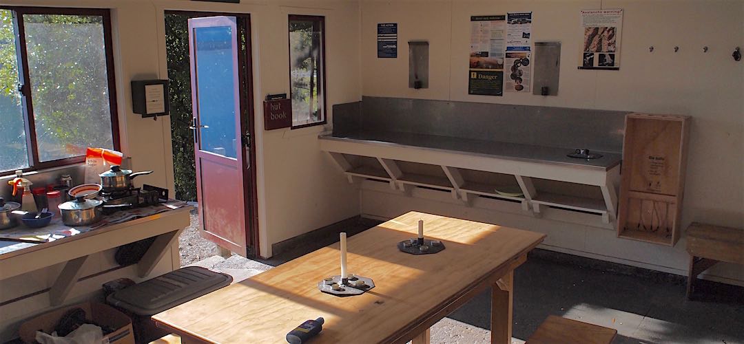 Plenty of benches. | Coldwater Hut, Nelson Lakes National Park