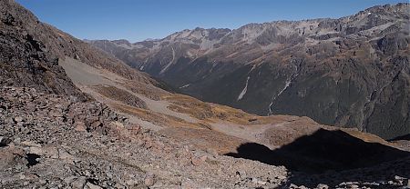 View of the Upper D'Urville valley and David Saddle from Moss Pass, 1785m. | Day 5, Nelson Lakes National Park