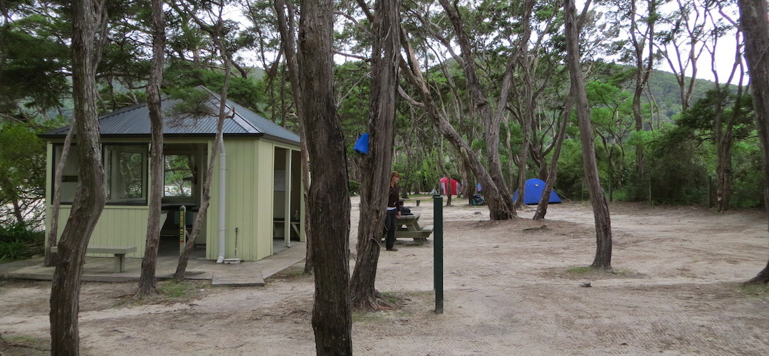 kitchen at  Bark Bay campsite, Coastal Track, Abel Tasman National Park
