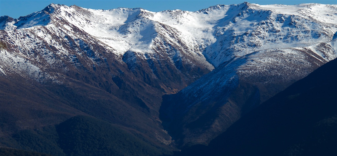 Day 8. Looking up to Red Hill and Top Wairoa Hut up the Wairoa River valley. | winter trip, Alpine Route, Mt Richmond Forest Park