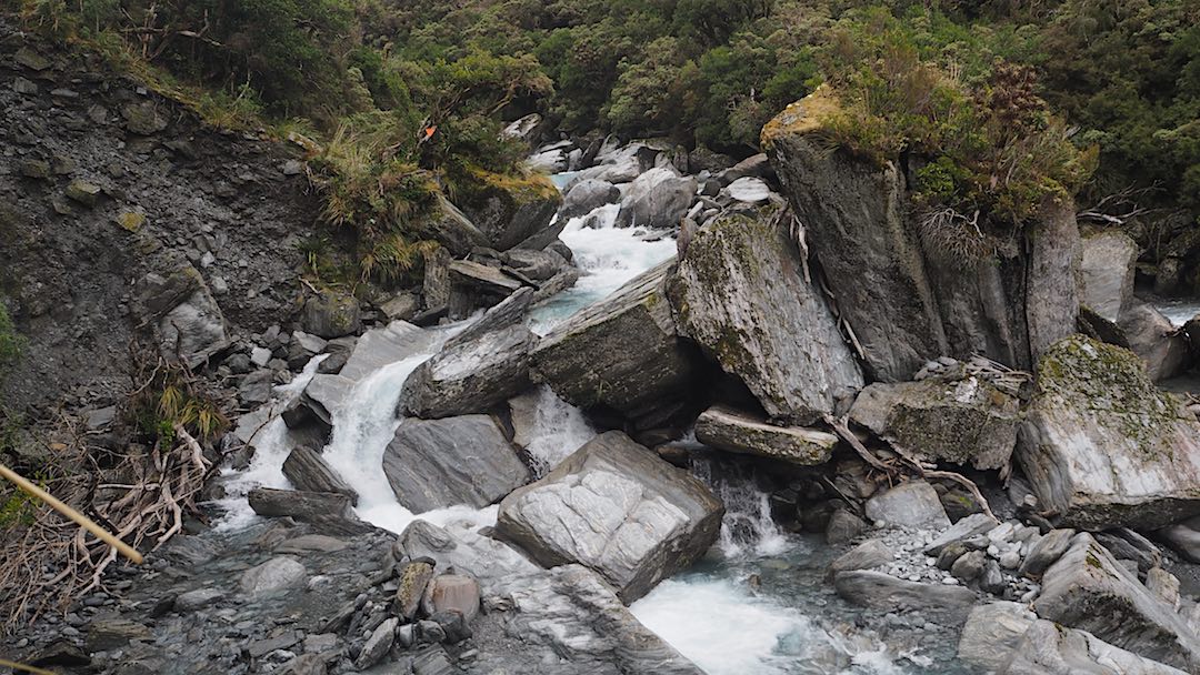 That's the track from the top of the Unclimbable Rock.  |  Frew/Toaroha Saddles, Westland