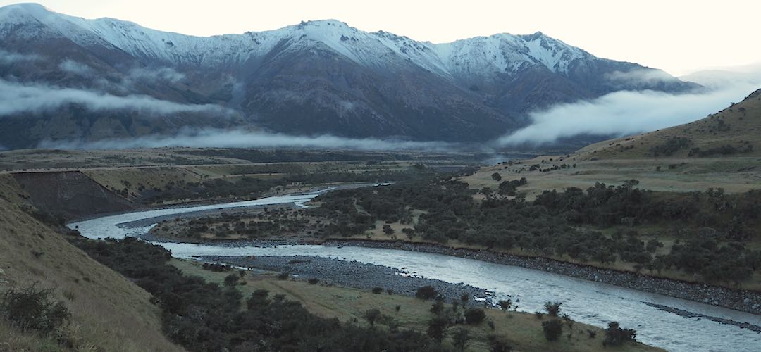 The Henry River that stopped us last night. Snow!! | Kaikoura to Boyle Village