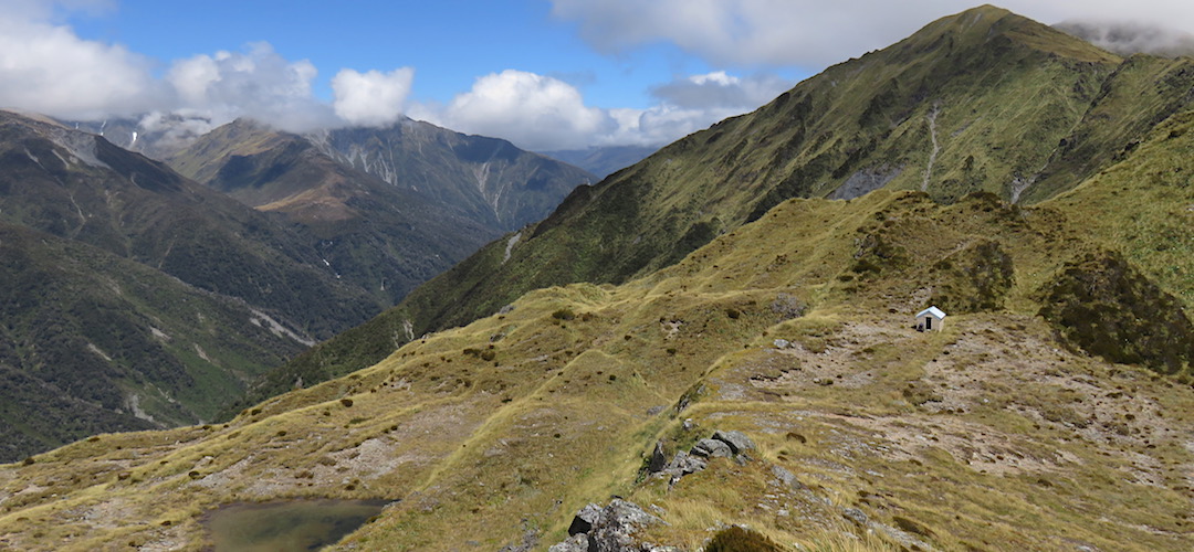 Bivvy at the saddle. Water from that tarn. | Toaroha Saddle Bivvy, Toaroha River, West Coast