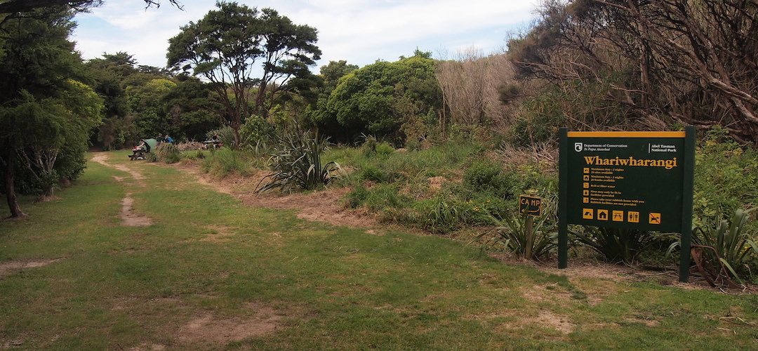 Whariwharangi Hut campsite, Coastal Track, Abel Tasman National Park