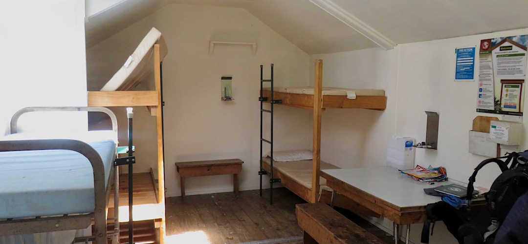 Plenty of room, including a porch for just 6 bunks. | Bottom Gordon Hut, Leatham River