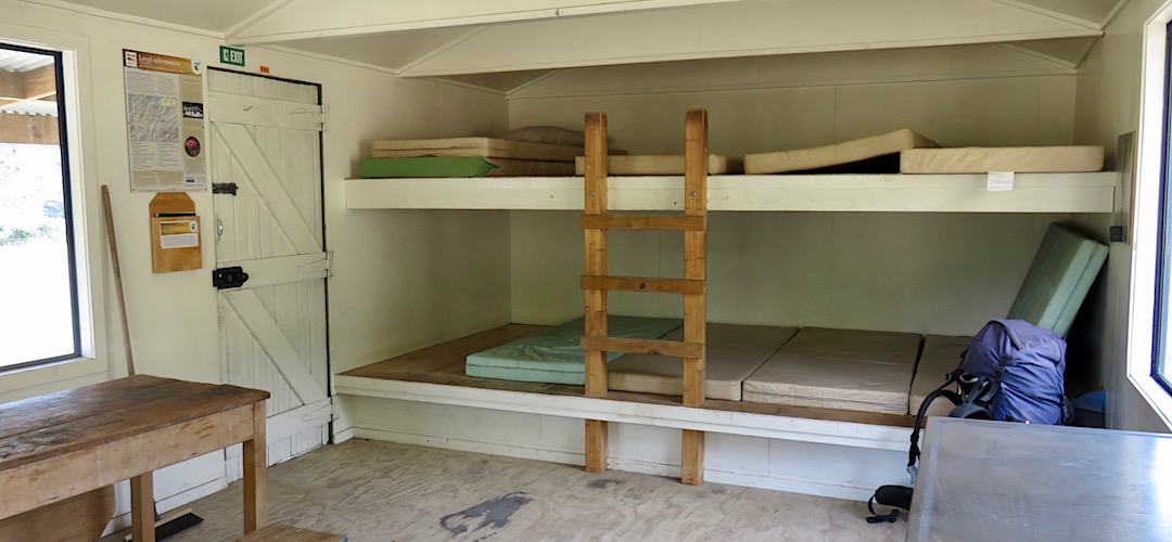 the mattresses are on two sleeping platforms. | Forbes Hut (renamed Seymour Hut), Clarence River
