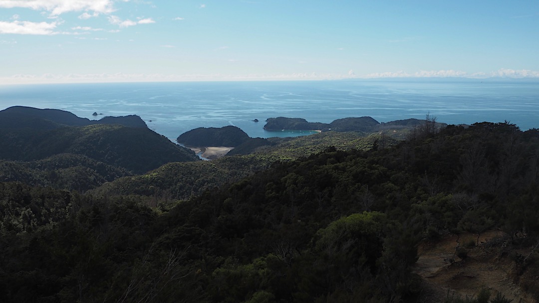 Looking down to Anchorage, and across to D'Urville Island.  | Abel Tasman Inland Track, Easter 2017
