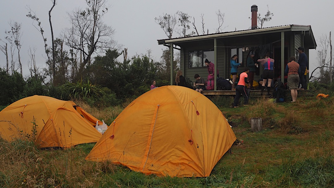 The Team camped outside Awapoto Hut. | Abel Tasman Inland Track, Easter 2017
