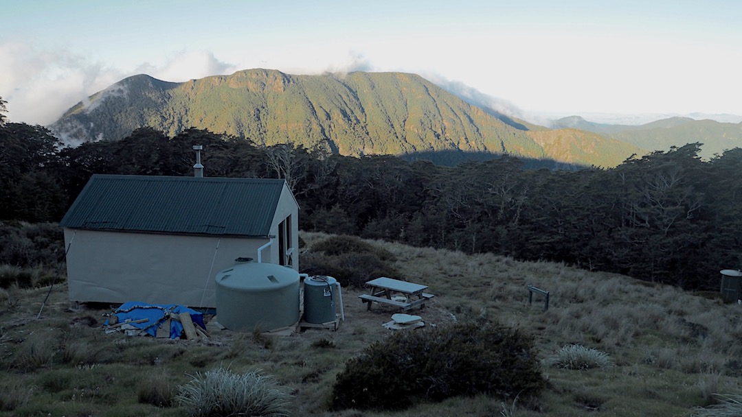 The view since relocation is now more into the Wairau Valley. Can see Blenheim. | Mt Fell Hut, Mt Richmond Forest Park