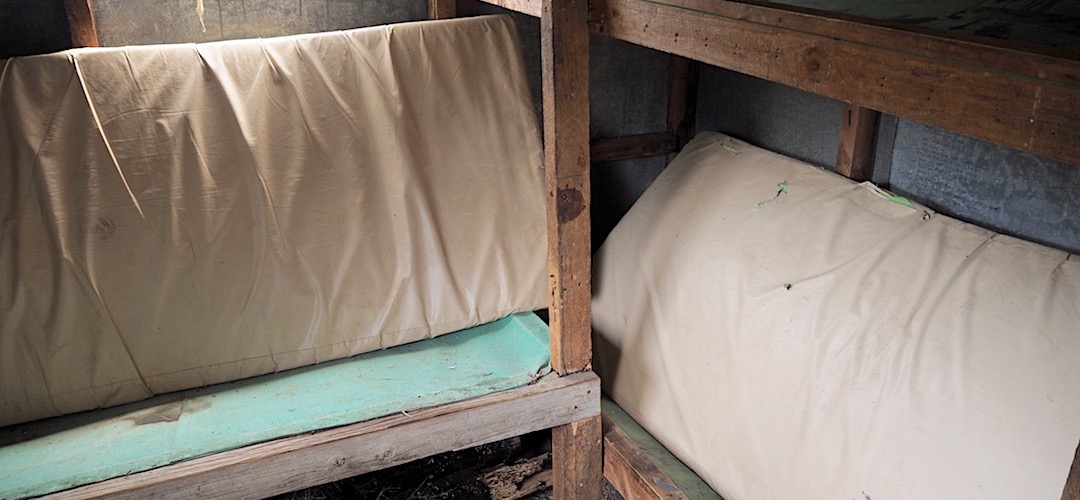 The original canvas bunks now have mattresses. | Jervois Hut, St James Conservation Area