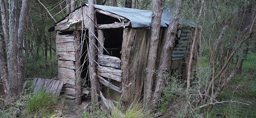 The old hut is no longer habitable. | Lake Alexander historic Hut, Ferny Gair Conservation Area, Marlborough