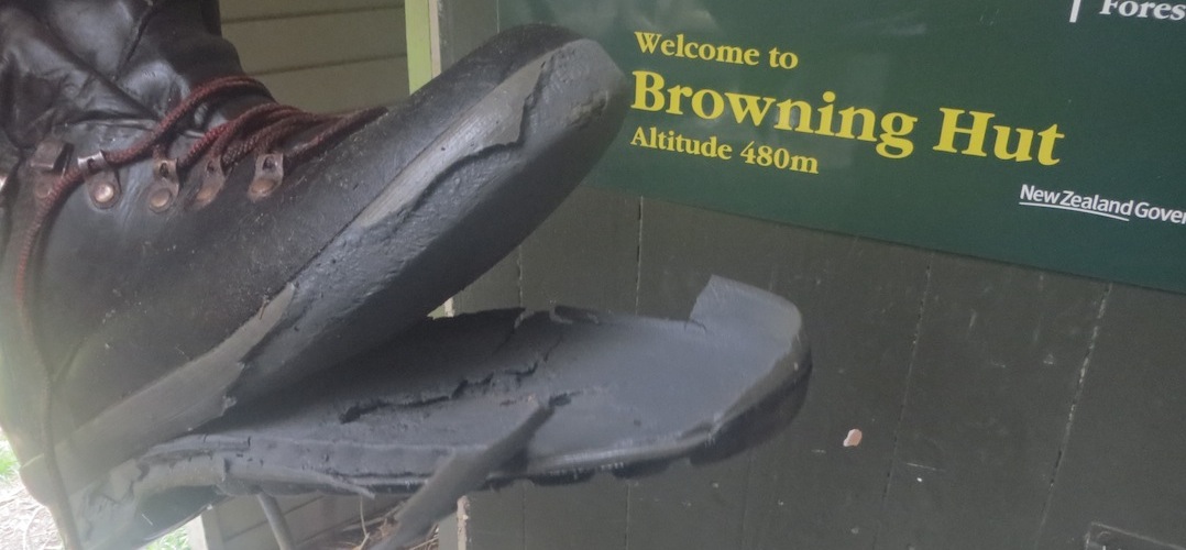 Delamination of the boots. | Browning Hut, Mt Richmond Forest Park
